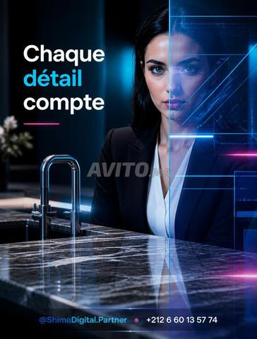 Plan de travail en marbre noir moderne Nador