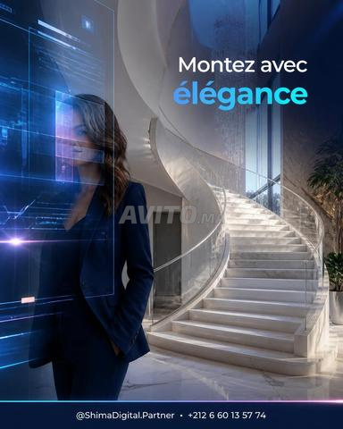Escalier élégant en marbre villa Casablanca
