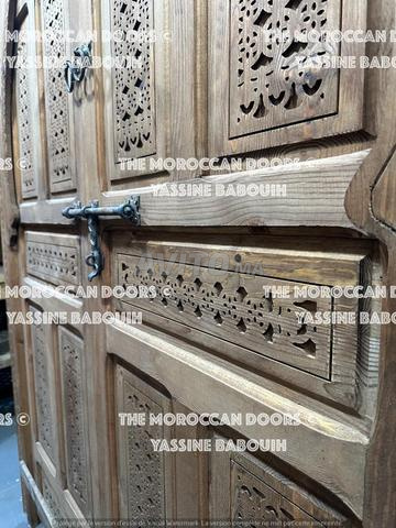 👑 Porte double en bois massif sculpté – Porte sur mesure - 2