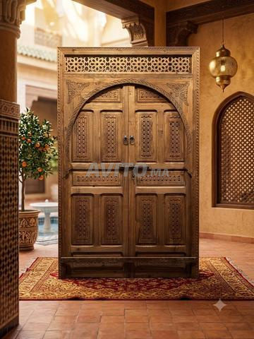 👑 Porte double en bois massif sculpté – Porte sur mesure