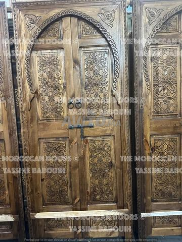 باب خشبي مصمت منحوت على الطراز الرياضي حسب الطلب - 2