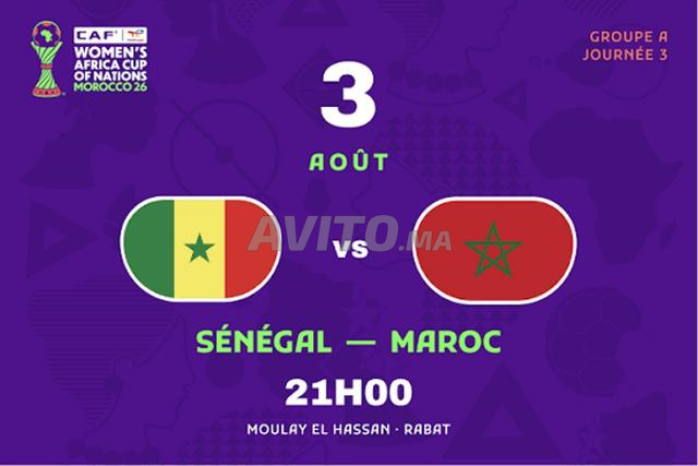 8 billets pour le match Maroc vs Sénégal côte à côte
