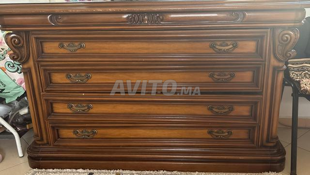 Chambre Luxe Bois Massif King size avec Matelas - 2