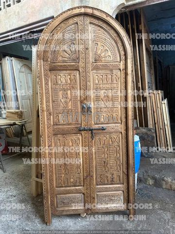 باب مزدوج مقوس خشبي – طراز حرفي - 2