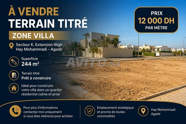Terrain villa 244 mètre Extension Illigh