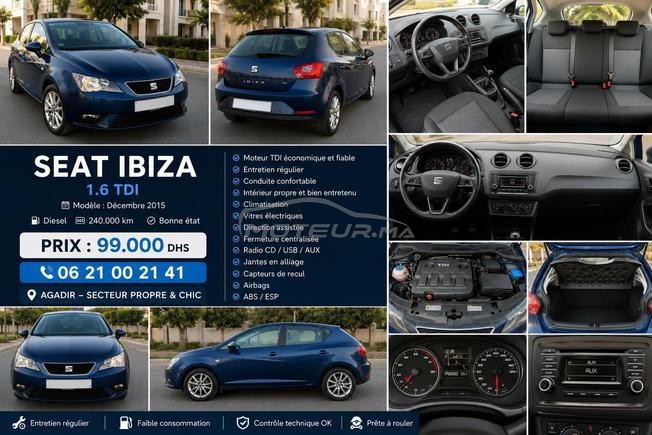 Seat Ibiza Diesel Manuelle 2016 à Agadir