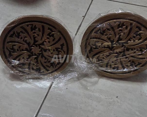 غطاء ستارة ذهبي 200 سم و 2 حامل ذهبي - 2