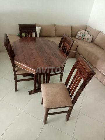 Table à manger avec 4 chaises en bois - 2