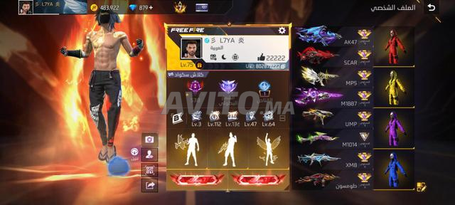 Compte Free Fire, prix 1400 MAD