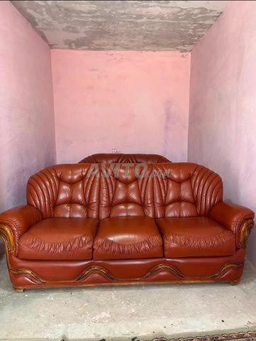 Salon 3 places 2 places 1 place vrai cuir - 2