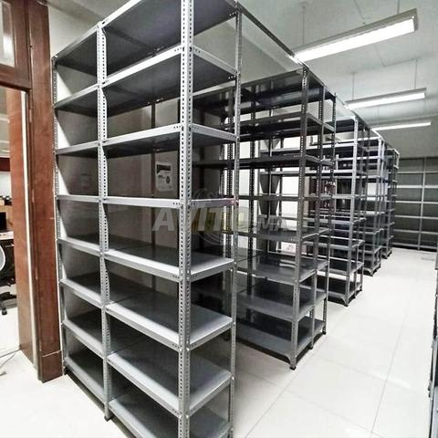Rayonnage léger à 5 tablettes réglables en stock - 2