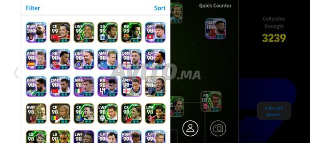 Compte PES Mobile 3239 Force (CR7 107) - 170 DH - 2