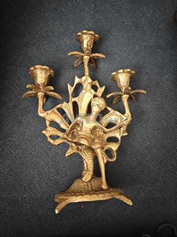 2 chandelier cuivre cavalier cheval candelabre - 2
