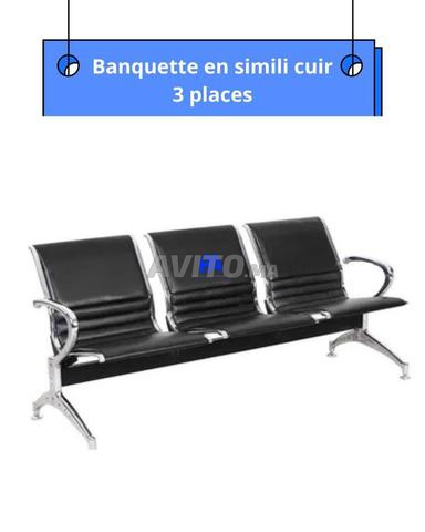 banquette en simili cuir\chaise d'accueil 3places - 2