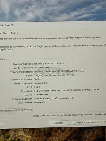 Dell Latitude 5520 i5-1145G7 - 15 pouces 16Go 256Go - 2
