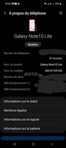 Note 10 Lite 128 Go 6 Go RAM jusqu'à épuisement des stocks
