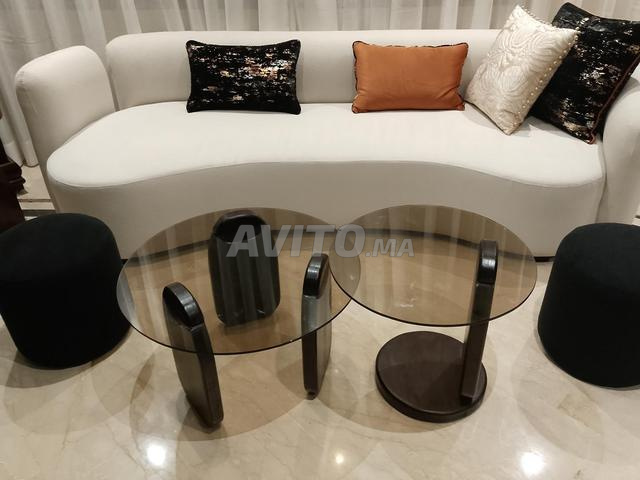طاولة زجاج وخشب - 2