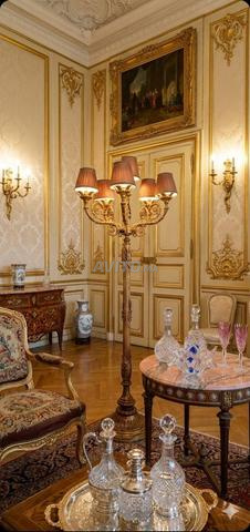 Majestueux lampadaire ancien en bronze