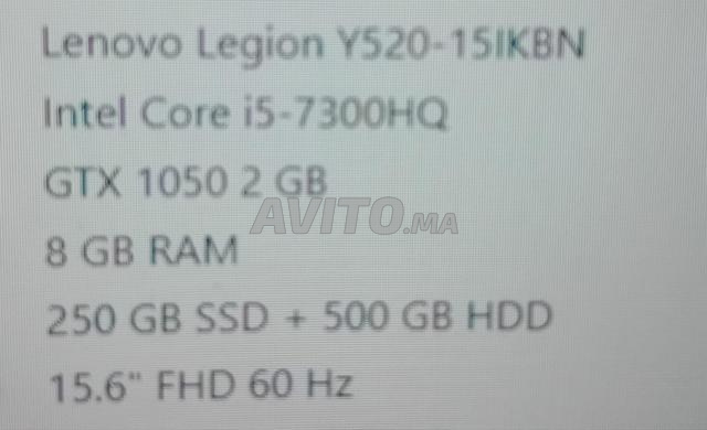Lenovo Legion Y520 | i5-7300HQ | GTX 1050 | SSD - 2