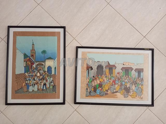 لوحة فنية مصبوغة يدوياً وبحالة جيدة