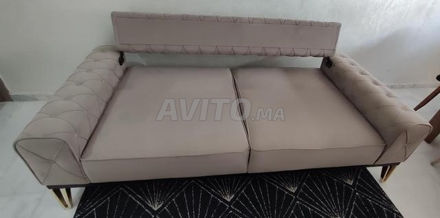 Fauteuil convertible en lit Beige luxe - 2
