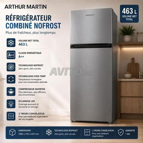 Arthur Martin Réfrigérateur 2 portes 463 L