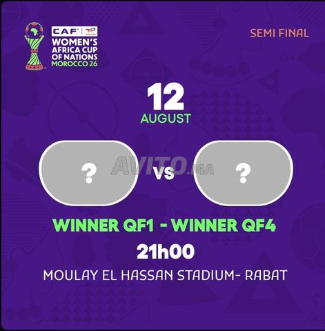 5 billets match demi-finale à vendre
