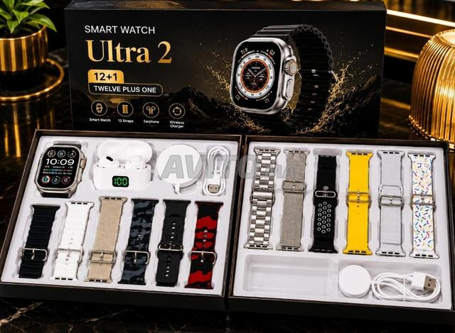 Montre connectée Ultra 2 avec 10 bracelets et écouteurs Bluetooth