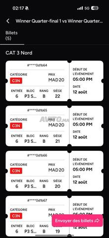 Ticket Maroc demi final