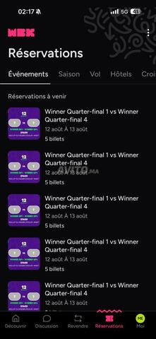Ticket Maroc demi final - 2