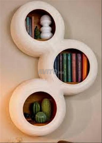 Étagère murale décorative en forme de 3 cercles