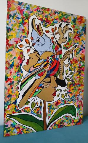 Tableau abstrait - oiseau - 2