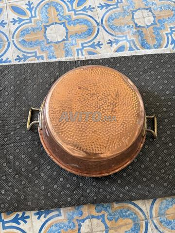 طاسة نحاسية بمقابض نحاسية - 2