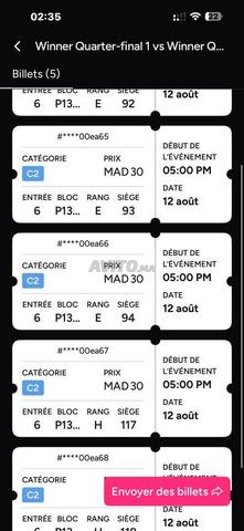 Billet demi-finale match Maroc
