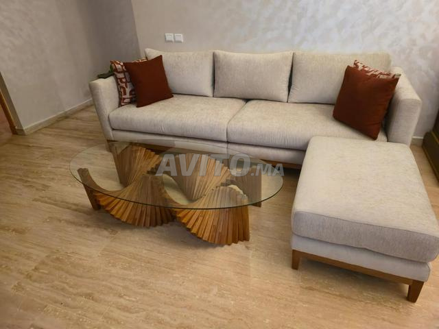 طاولة قهوة من بونابرت خشب صلب وزجاج