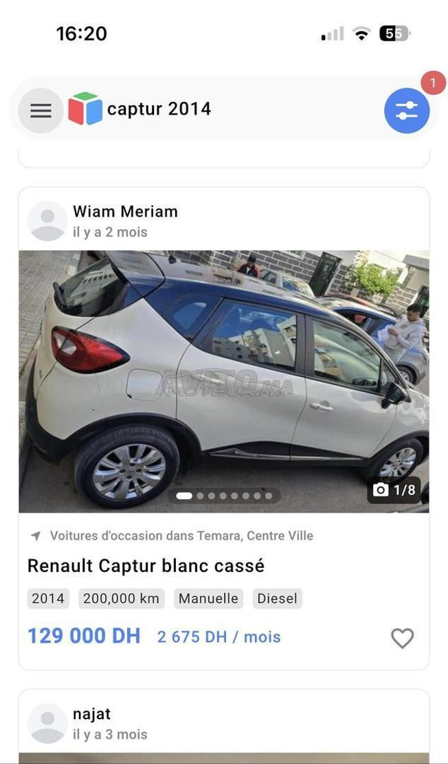 Renault captur très bon état modèle 2014