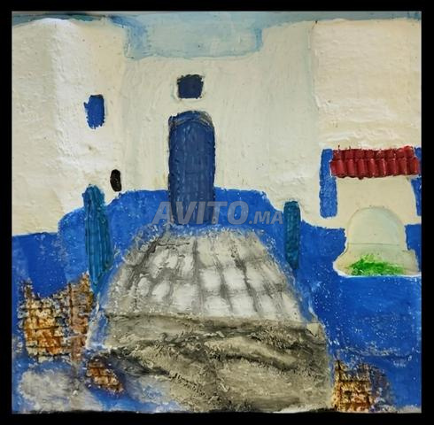 Tableau 3D Relief - L'Âme Bleue (Fait Main)
