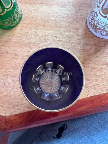 Petits verres bleus en cristal Saint-Louis - 2