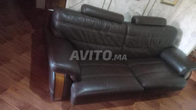 Fauteuil en cuir pur convertible en lit - 2