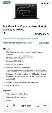 MacBook Pro 16 M5 Pro 64Go RAM | 2To | Noir - 2