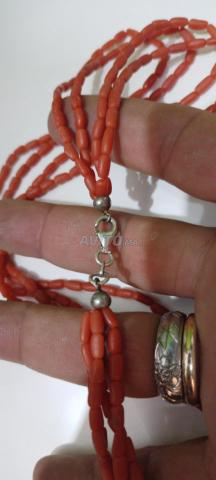 Collier corail et fermoir argent - 2