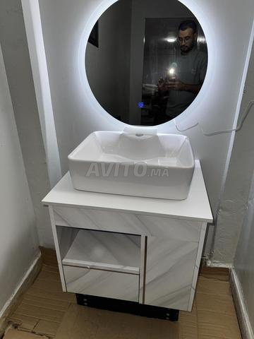 Promo meuble vasque avec miroir éclairé par LED - 2