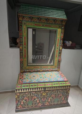 Miroir mural avec coffret artisanal, négociable - 2