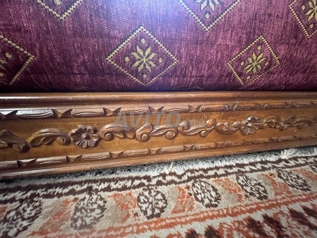 Magnifique salon marocain complet en U sculpté - 2