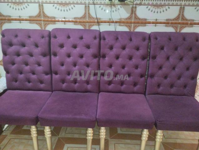 Salon marocain violet complet toutes les pièces