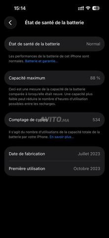 iPhone 15 Pro 512 Go 88 batterie - 2