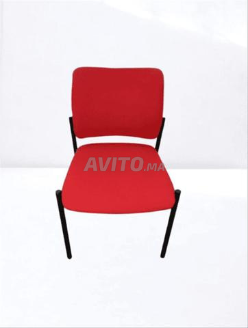 Chaise accueil rouge 4 pieds empilable promo - 2