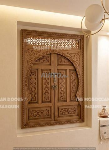 نافذة أو ديكور حائطي خشبي بأسلوب رياض، حسب الطلب - 2