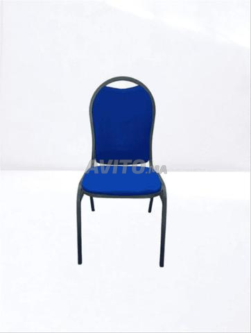 Chaise de banquet conférence bleu empilable - 2