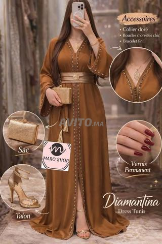 👑 Caftan royal en crêpe, excellente qualité - 2